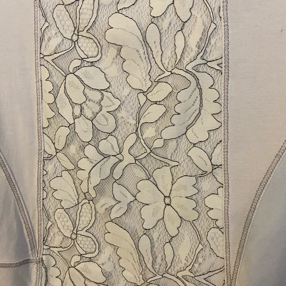 Dolcezza Tunic Minidress Sleeveless Lace Accent White Gray Size XS - Picture 9 of 11